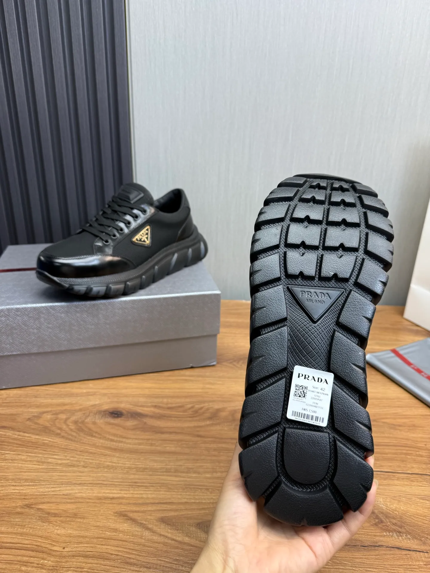 Men's shoes 💰580💰 [PRADA] Popular men's shoes shipped 👏Official website synchronization ⬆️Original cowhide fabric + cowhide lining, 1⃣️:1⃣️reproduction, original sole, 38-45 (45. Customized, non-refundable)